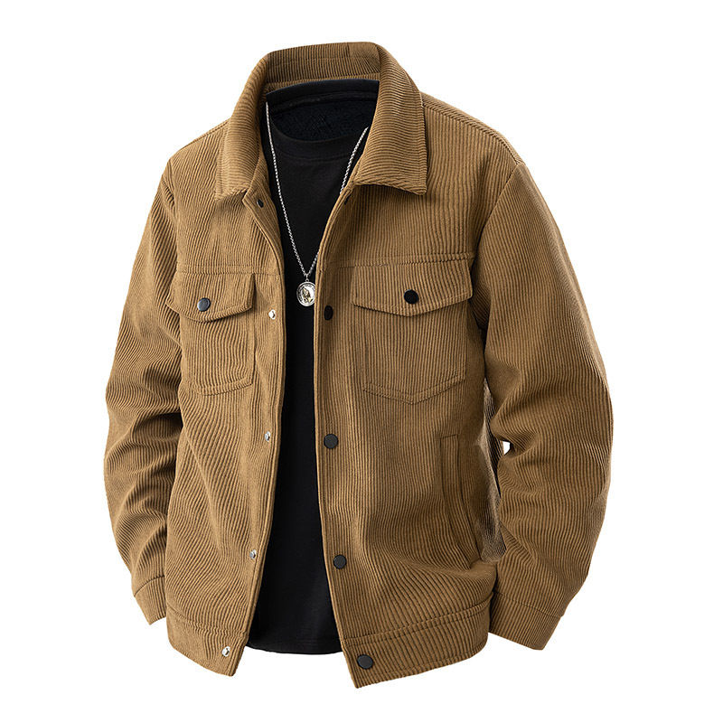 Thumbnail: Corduroy Jacket for Men Winter Fashion Versatile Casual American Workwear Jacke