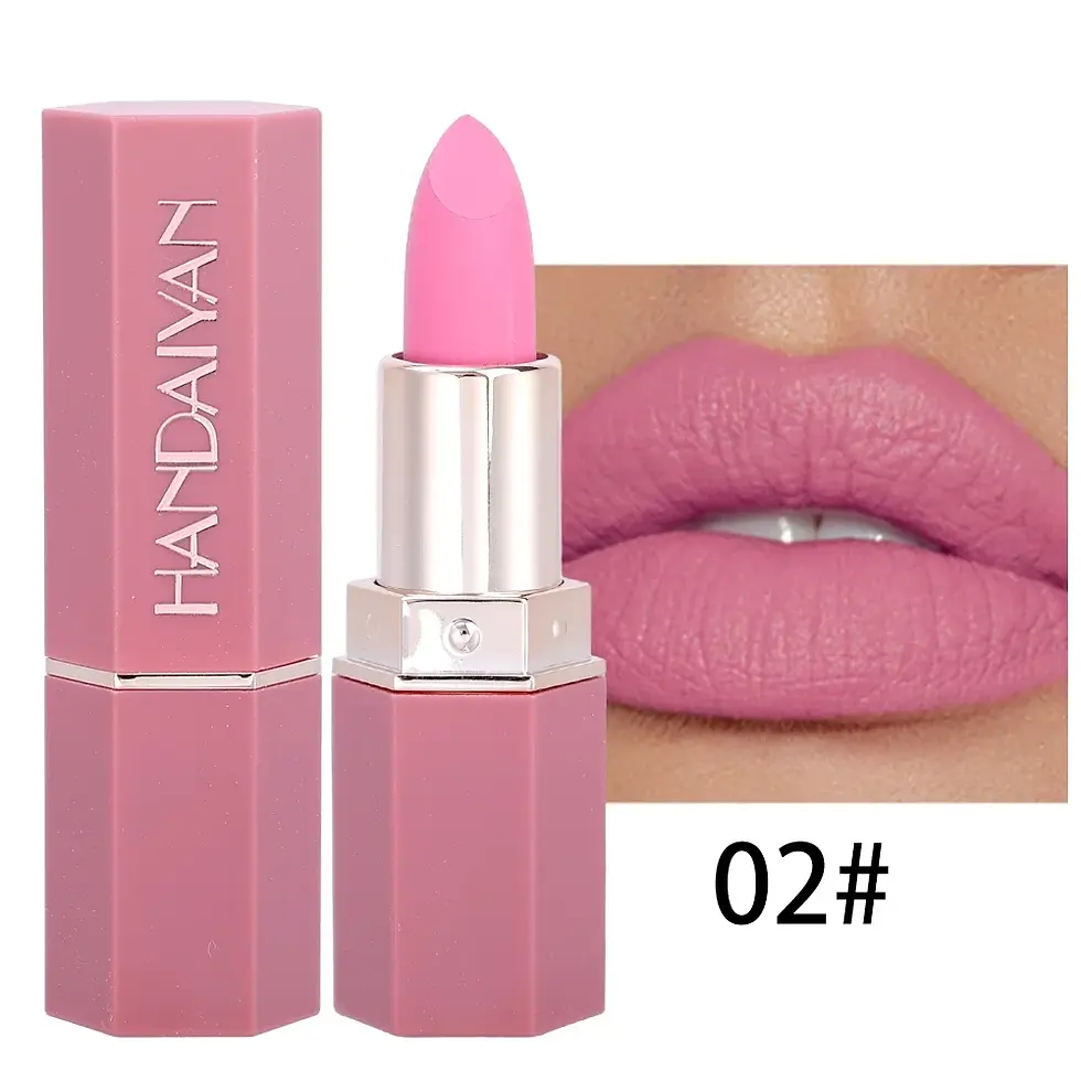 Thumbnail: Rose Pink Nude Matte Velvet Lipstick Color Rendering Lasting Non-stick Cup Sexy 
