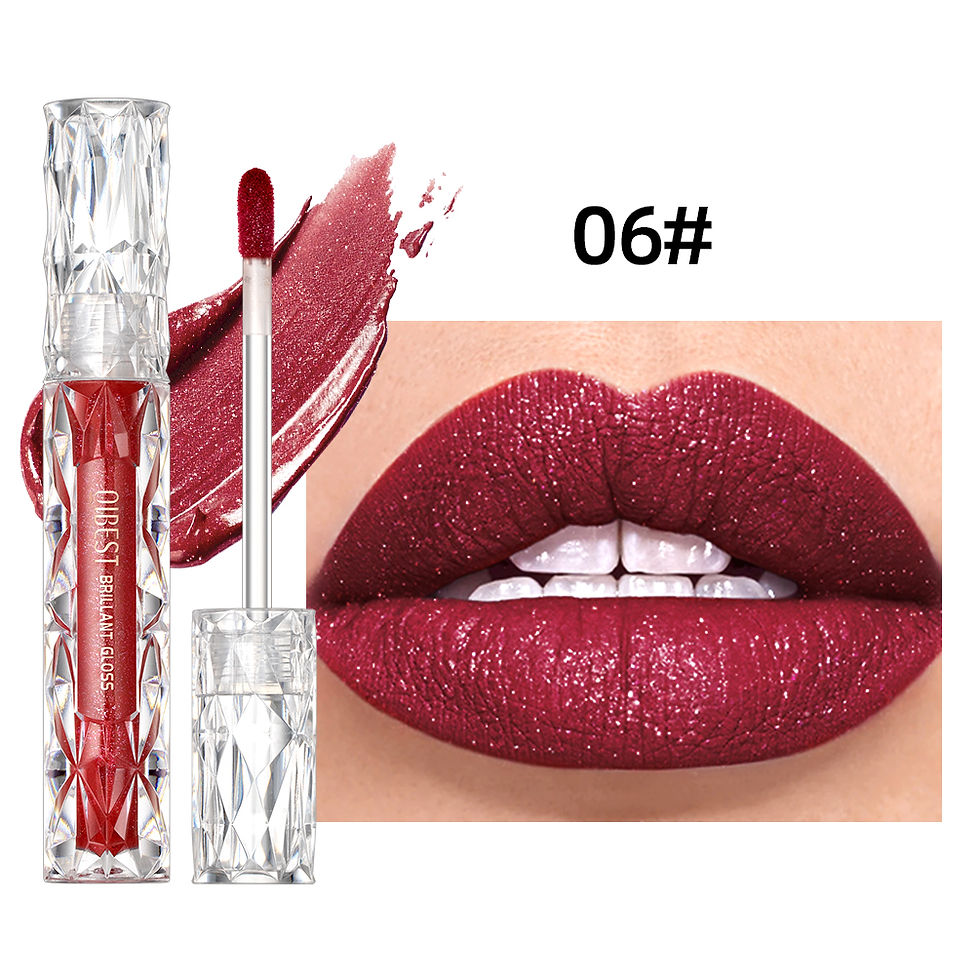 Thumbnail: QIBEST Shimmer Lip Gloss Diamond Glitter Lip Tint Waterproof Long Lasting Matte 