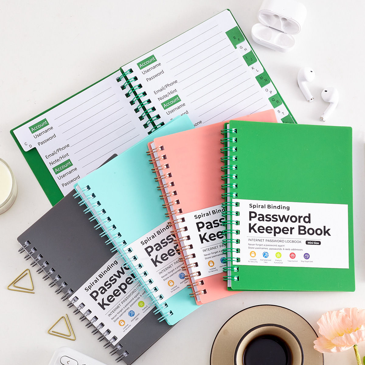 Password Book Notebook A6 With Alphabetical Tabs Notepad Office Supplies Station