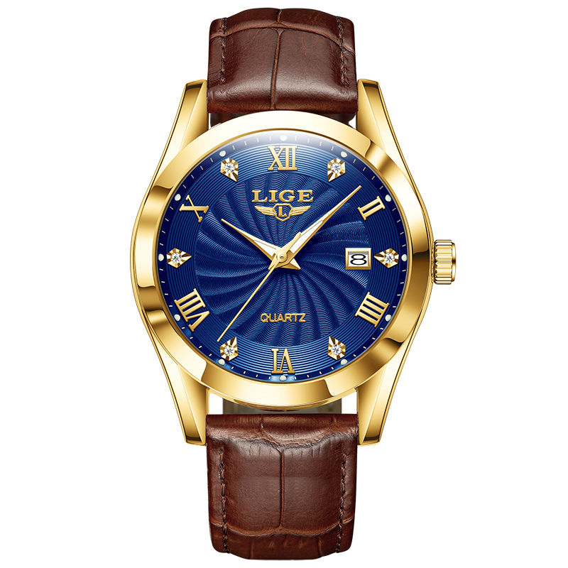 Thumbnail: LIGE Women Watch Fashion Leather Military Sport Waterproof Watches For Women Top