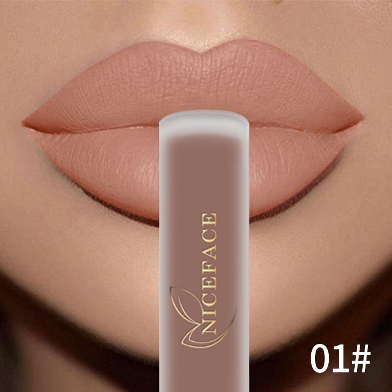 NICEFACE Hot Color Lip Gloss Waterproof Matt Lipgloss Lasting Nude Liquid Lipsti