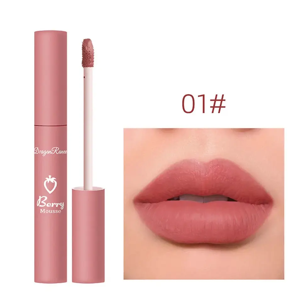 Thumbnail: Matte Velvet Strawberry Lip Gloss Lipstick Set Non-stick Cup Not Easy To Fade Lo