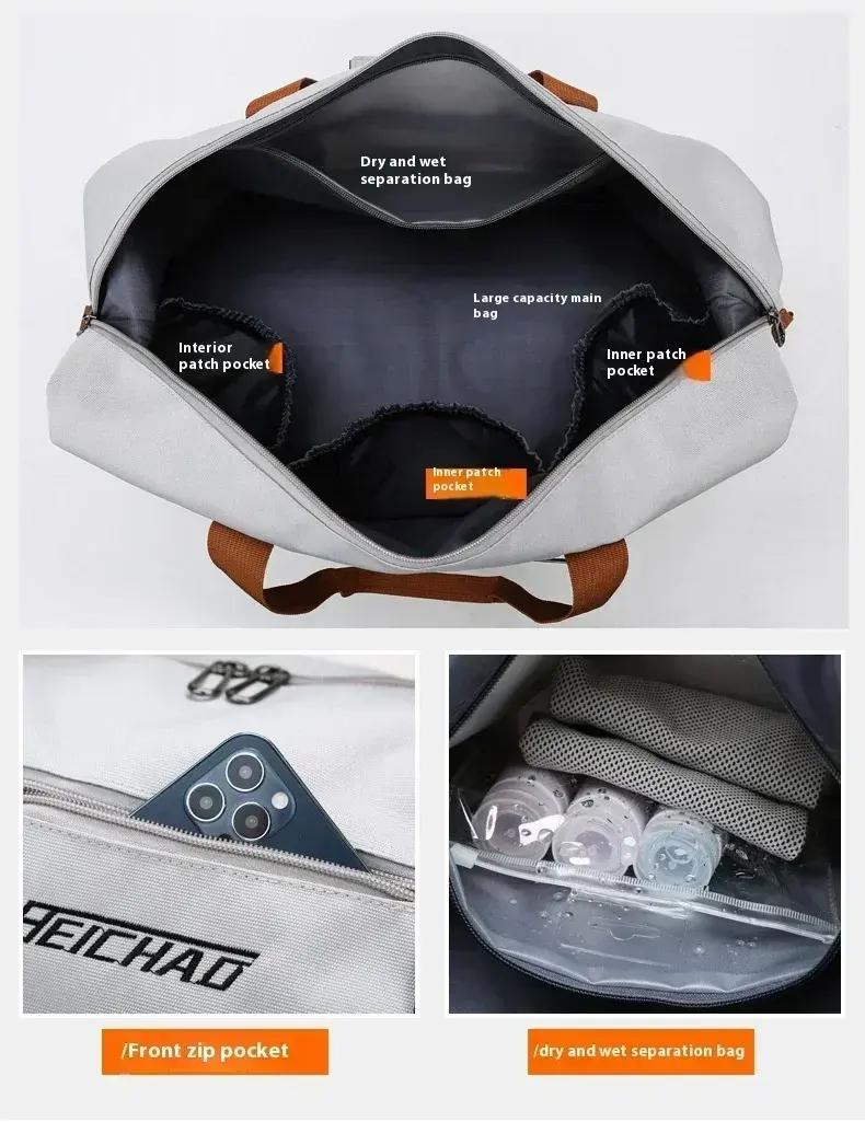 Thumbnail: Large Capacity Travel Gym Bag Short-distance Luggage Portable Fitness Bags Shou