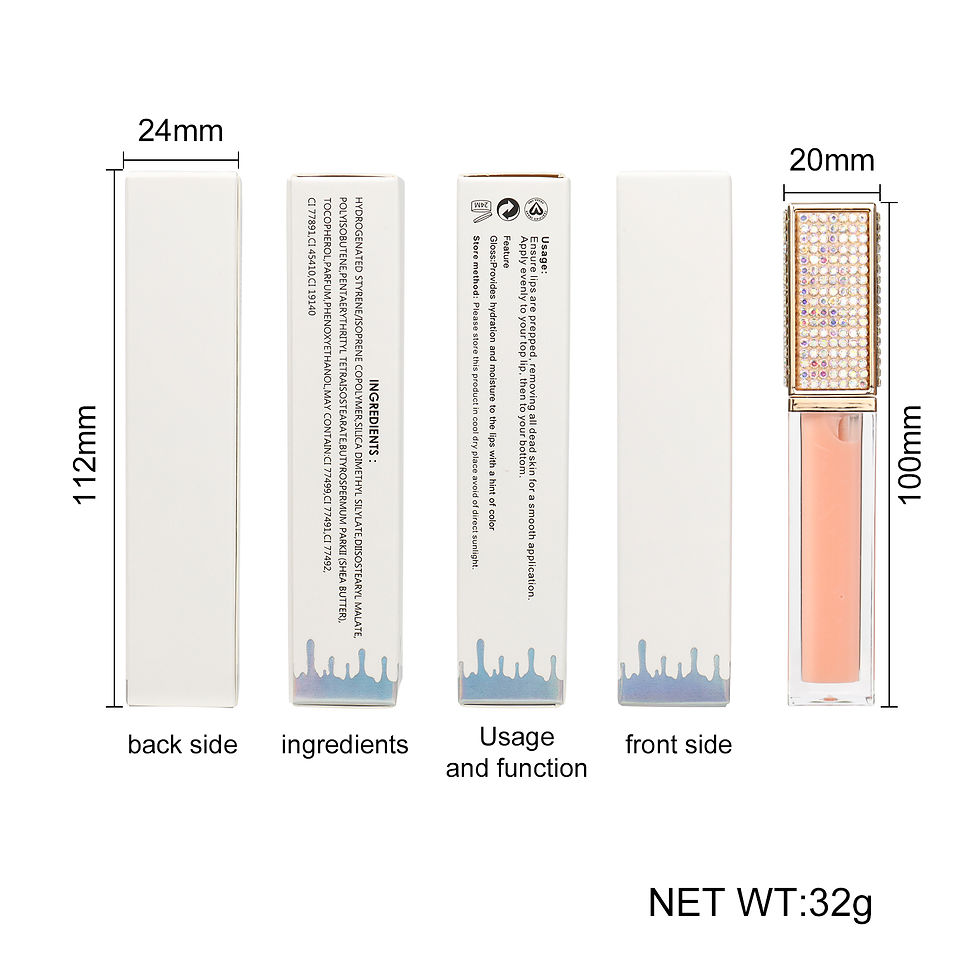 Thumbnail: Lip Gloss Private Label Diamond Tube Glitter Shiny Cosmetics Makeup Lipgloss Bas