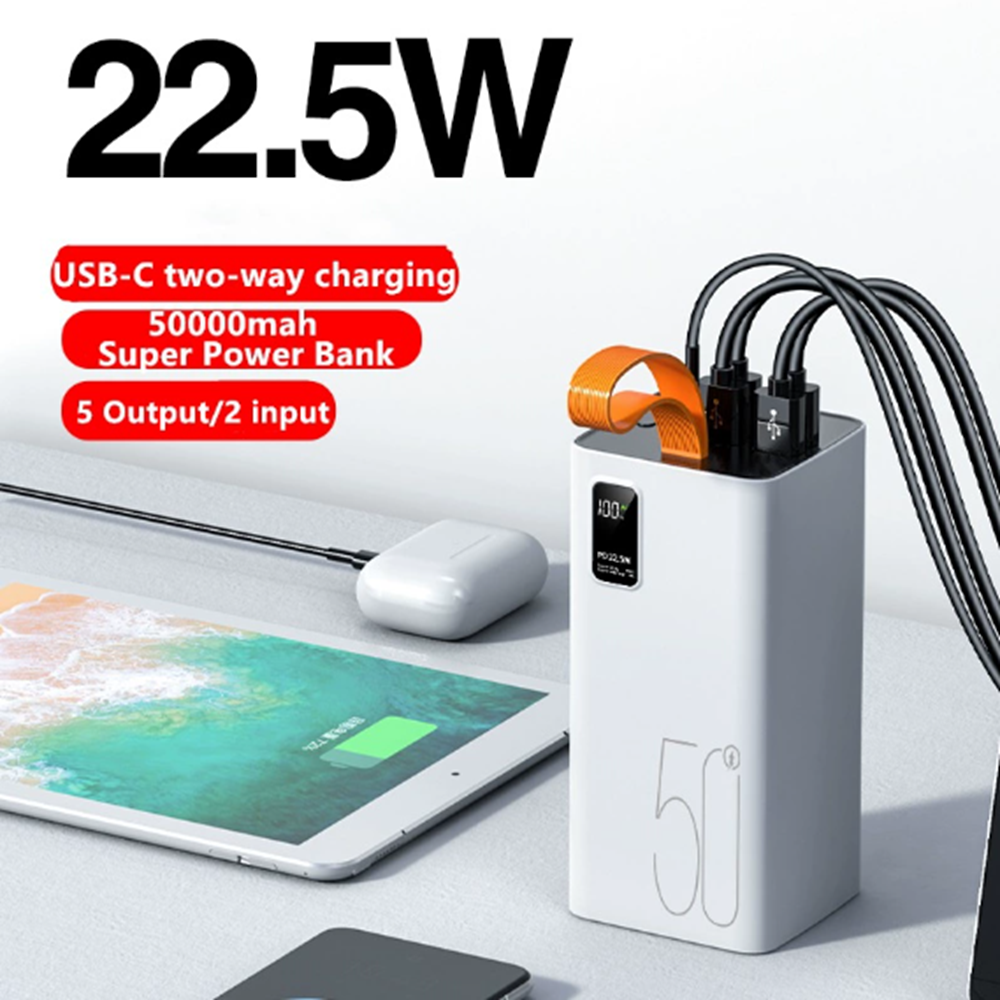 OEM/ODM Outdoor Portable 50000mah Power Bank With LED Display Four USB Output 2