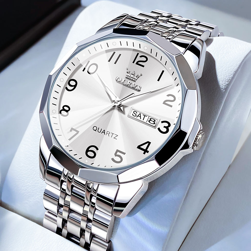 Thumbnail: OLEVS Men's Watches Causal Fashion Original Quartz Watch for Man Waterproof Stai
