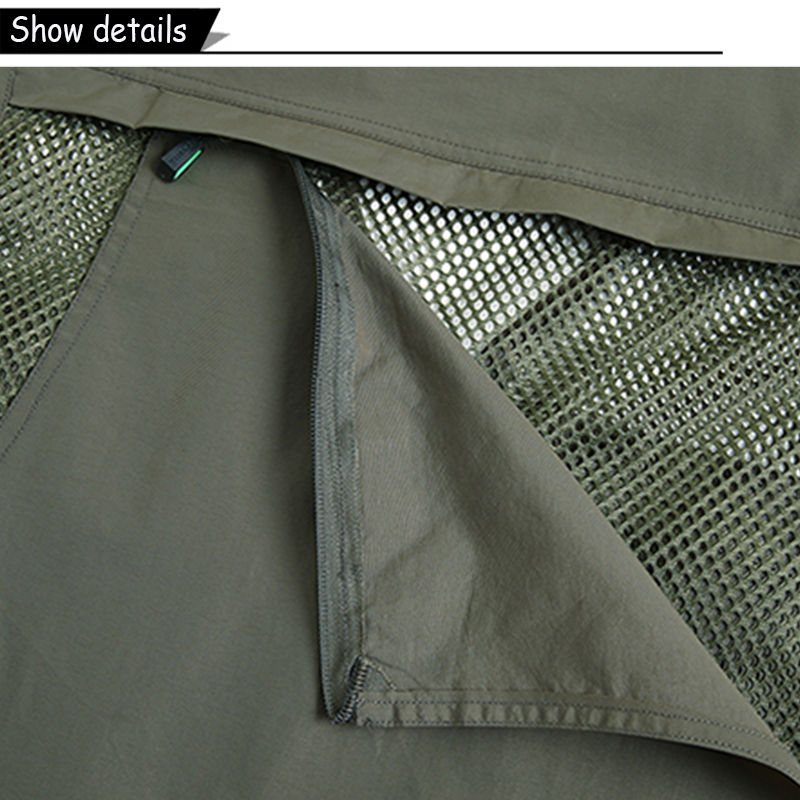 Thumbnail: Men Sleeveless Outdoors Camping Fishing Many Pocket Gear Vest Jacket Men Zipper 