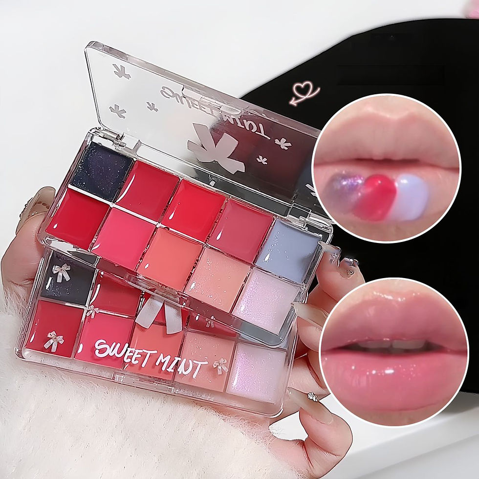 Thumbnail: FLORTTE Brand Real 10-Color Lip Palette Lip Gloss and Lipstick Glossy Moisturizi