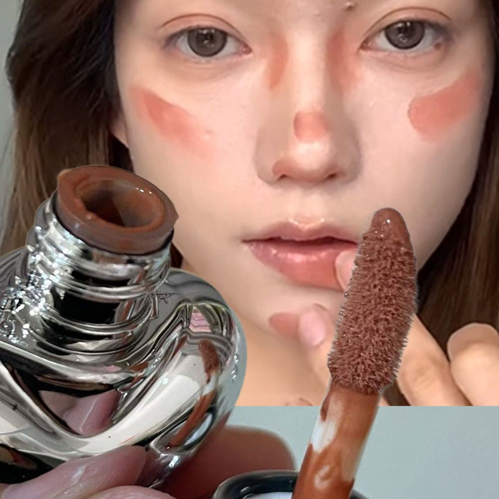 Thumbnail: Peach Heart Silky Matte Lipgloss&Blush Low-saturation Gray Pink Liquid Lipstick 