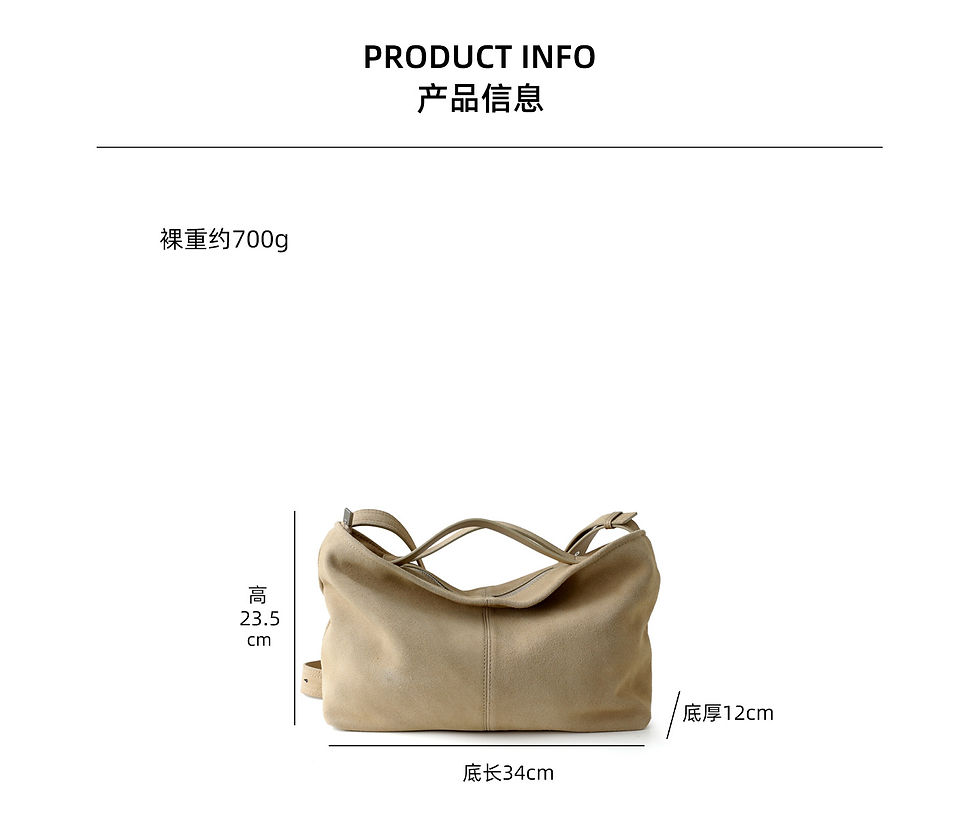Thumbnail: Motingsome Natural Suede Leather Handbag Women Roomy Shoulder Handbag and Purse 