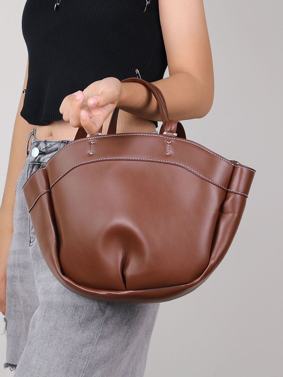 Thumbnail: 2024 Autumn and Winter New Women's Bags Brown Large Capacity Portable Shoulder B