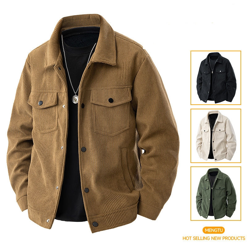 Thumbnail: Corduroy Jacket for Men Winter Fashion Versatile Casual American Workwear Jacke
