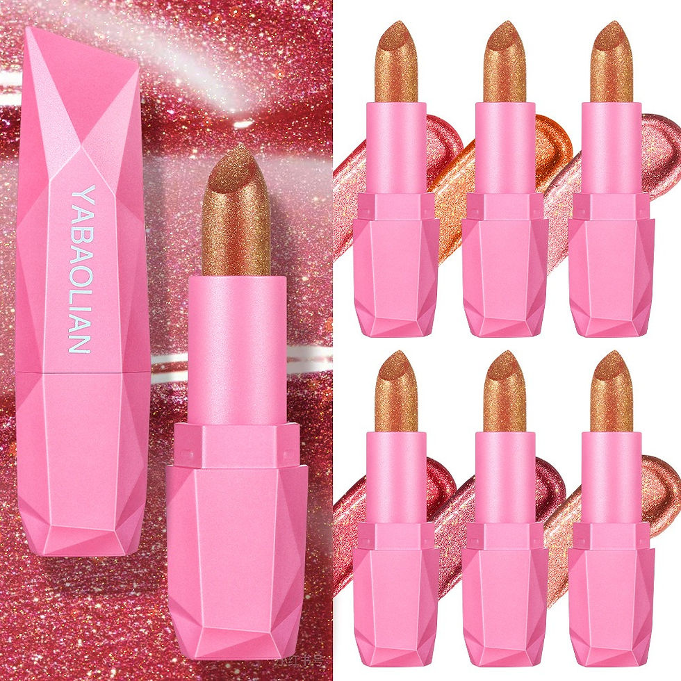 Thumbnail: Gold Sparkling Brown Metallic Glitter Lipstick Long-Lasting Waterproof Non-Fade 