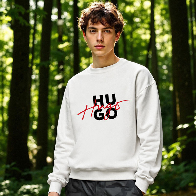 Thumbnail: Long Sleeve T-shirts Men's Sweatshirt Autumn Solid Color Crew Neck Casual Tops M