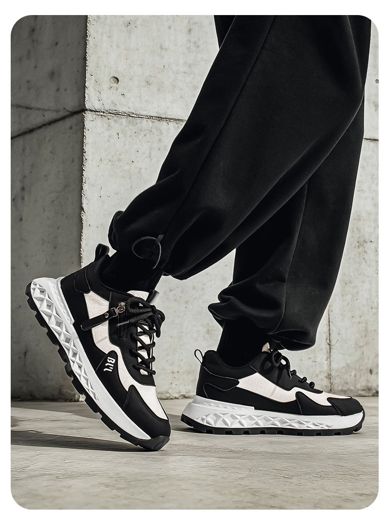 Thumbnail: Men's Sports Shoes Round Toe Multi-color Design Flat Low Heel Lace-up Soft Sole 