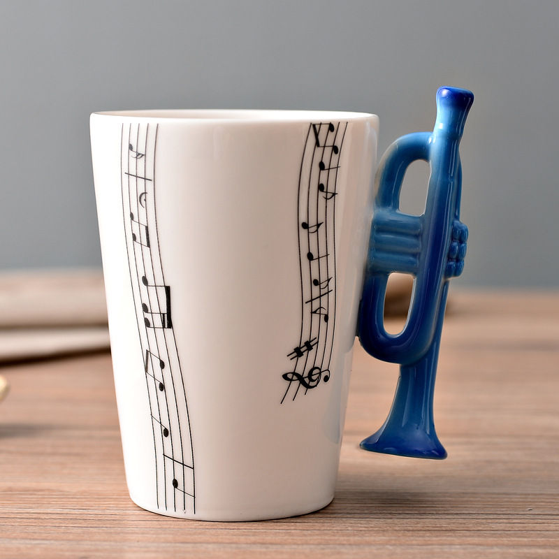 Thumbnail: Novelty Violin Guitar Trumpet Clarinet Wooden Guitar Harp Piano Music Note Mug C