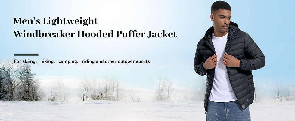 Thumbnail: TACVASEN Men's Hooded Puffer Jacket Waterproof Quilted Warmth Coat Autumn Winter