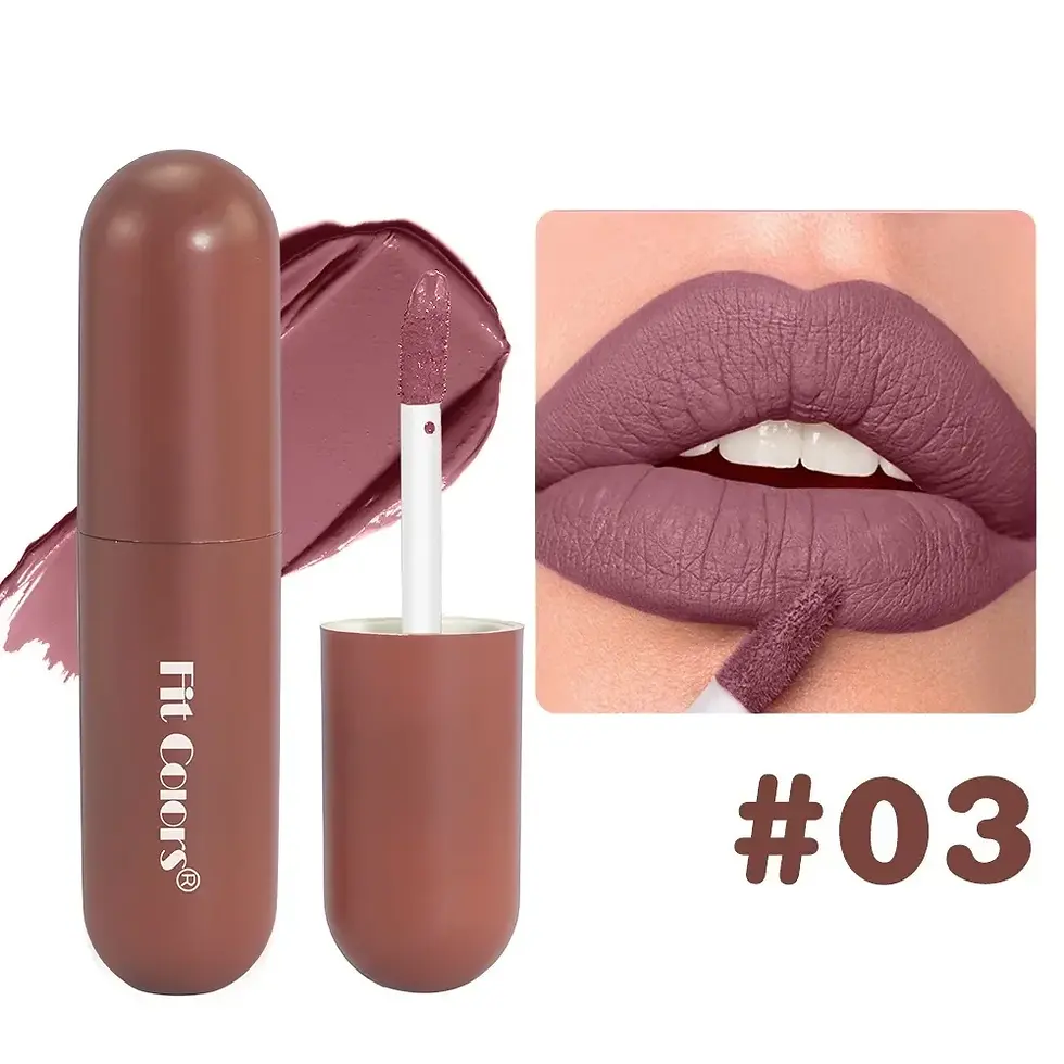 Thumbnail: Chocolate Brown Red Liquid Lipstick Velvet Satin Lip Gloss Matte Finish Non Stic