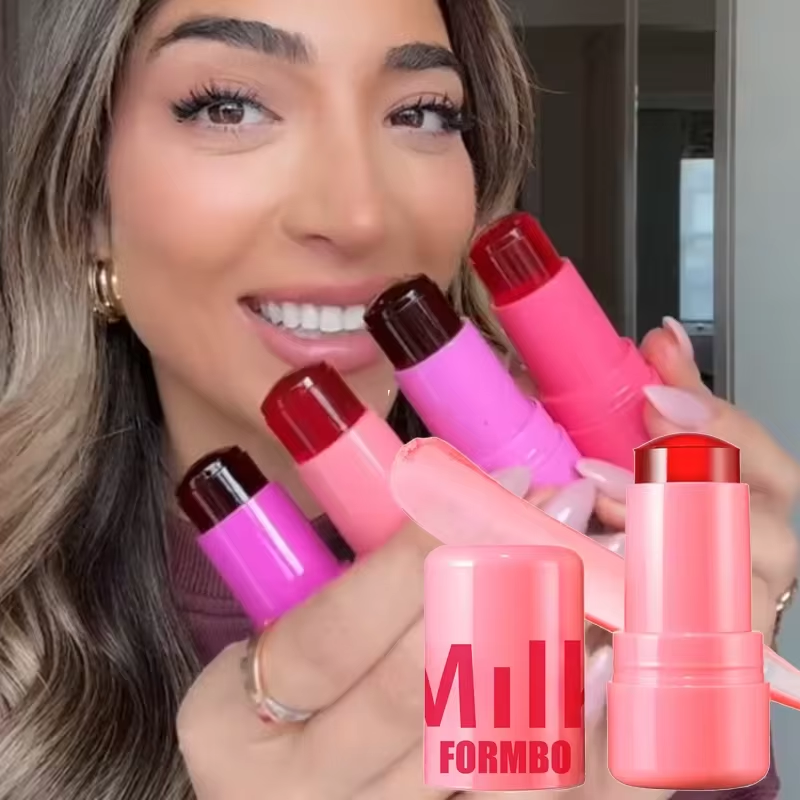 3-in-1 Milk Jelly Tint Facial Blusher Wand Moisturized Long Lasting Matte Rouge