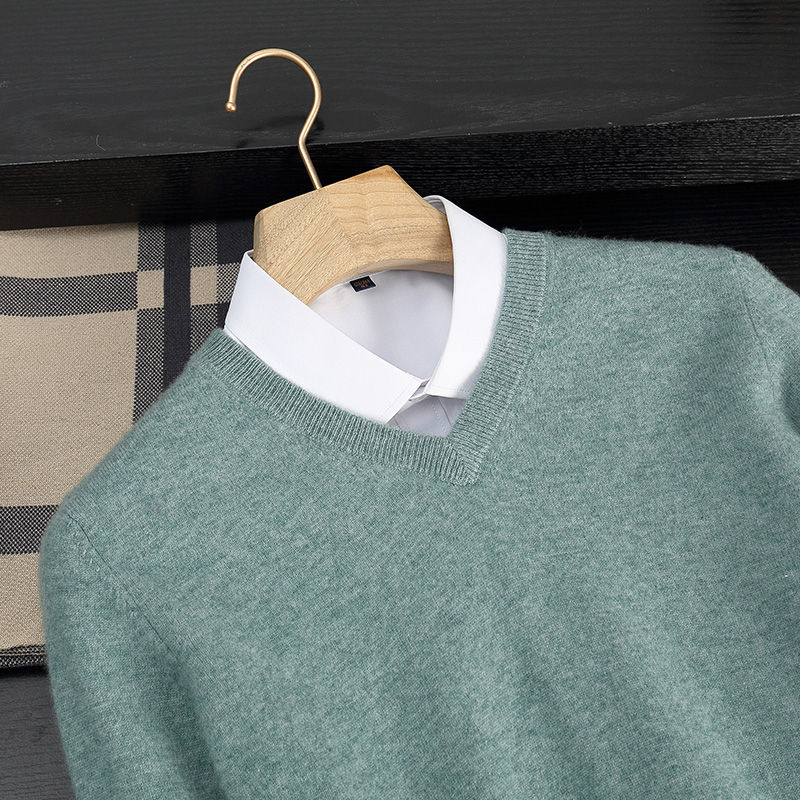 Thumbnail: Autumn/Winter New Men's 100% Cashmere Pullover Business Casual Solid Knitted Swe