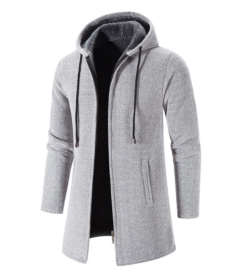 Thumbnail: Men's Sweaters Coat Autumn Winter New Hot Warm Zipper Medium Long Cardigan Sweat