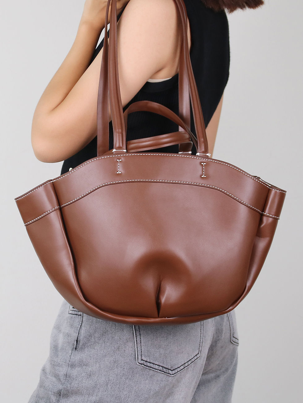 Thumbnail: 2024 Autumn and Winter New Women's Bags Brown Large Capacity Portable Shoulder B