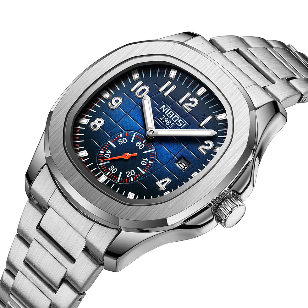 Thumbnail: NIBOSI Luxury Men‘s Watches Business Waterproof Male Clock Luminous Silicone B