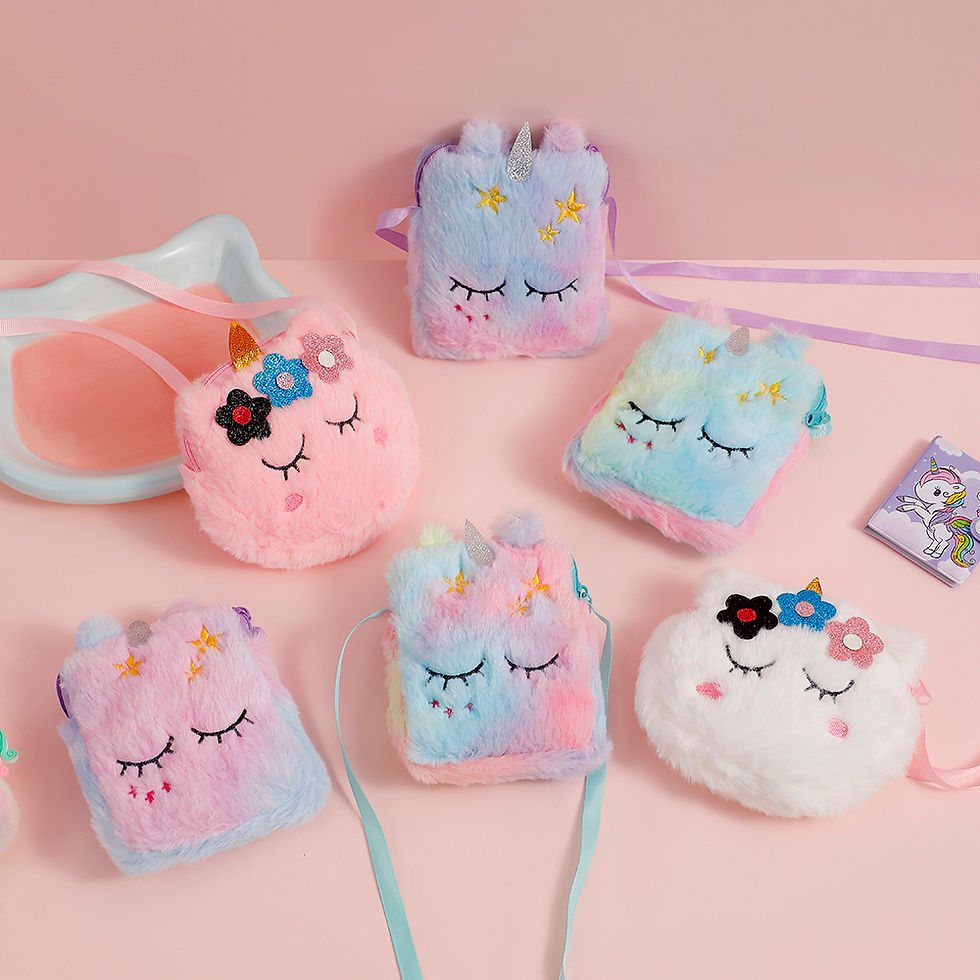 Thumbnail: Hot Selling 2025 New Cartoon Cute Plush Unicorn Crossbody Bag Storage Shoulder B