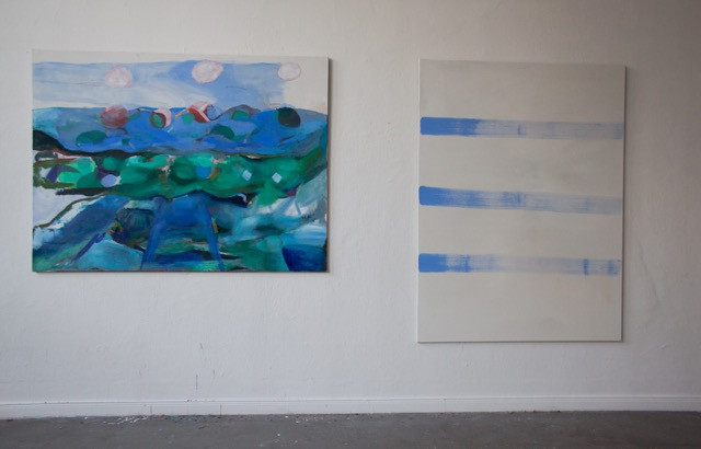 Franziska Beilfuß, two works in the studio