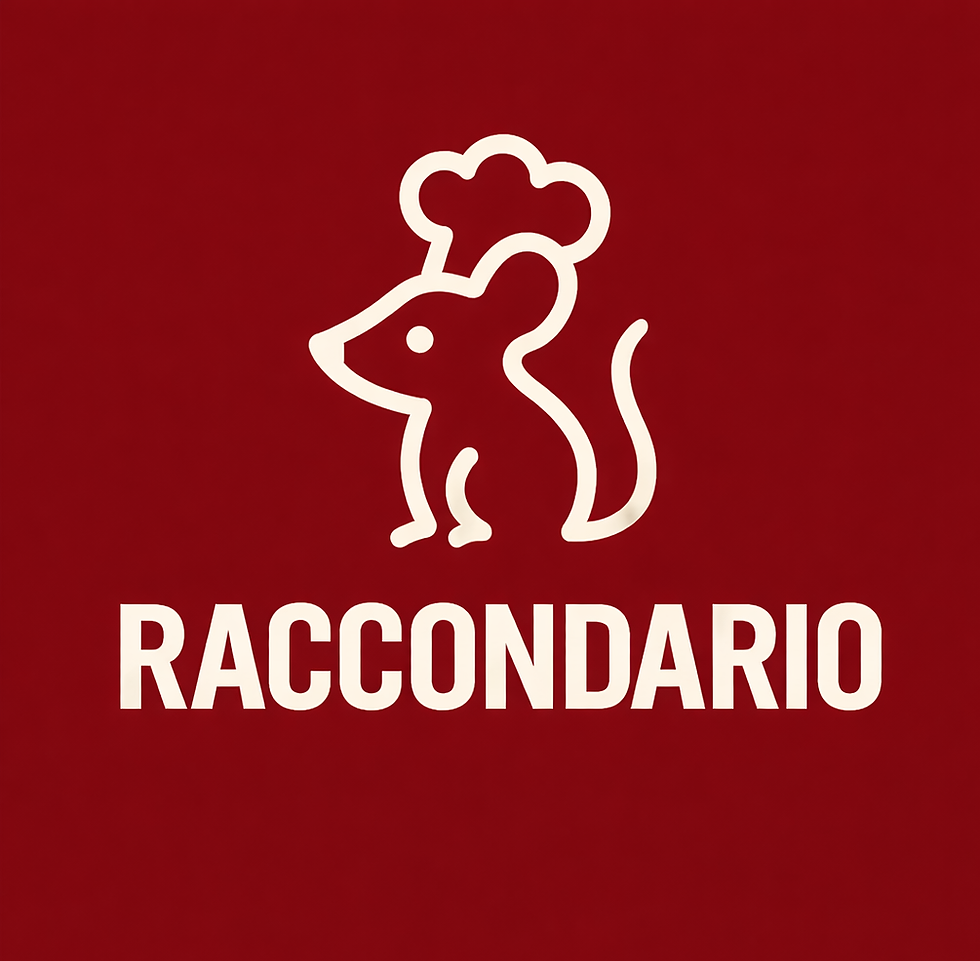 Logo Raccondario con topo chef per home restaurant in Emilia Romagna