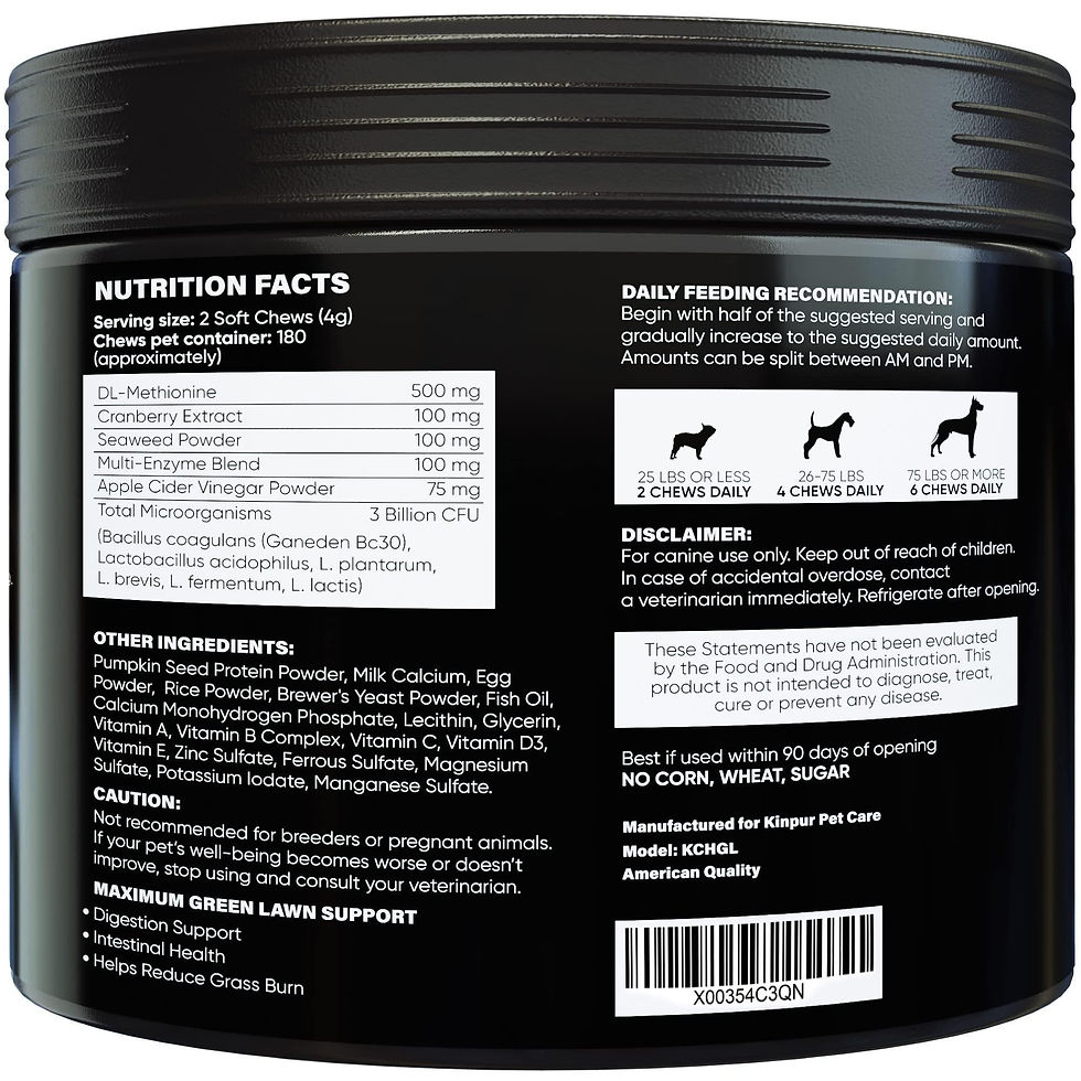 Thumbnail: Green Lawn Chews for Dogs   Cranberry ACV Digestive Enzymes   Natural Dog Urine