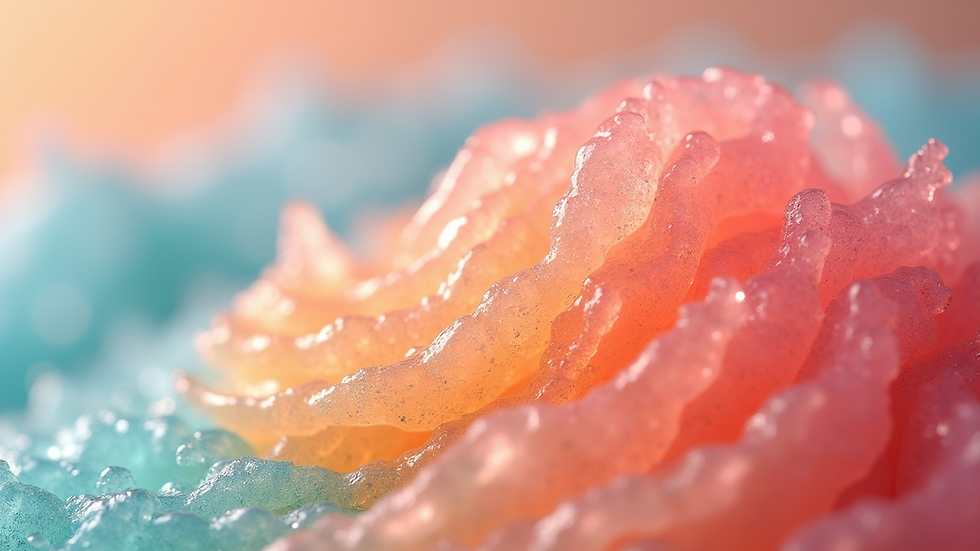 Close-up view of a vibrant gel product showcasing its texture