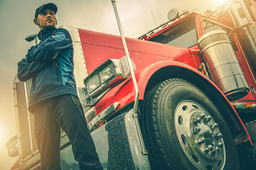 American Trucker Job. Caucasian Truck Dr