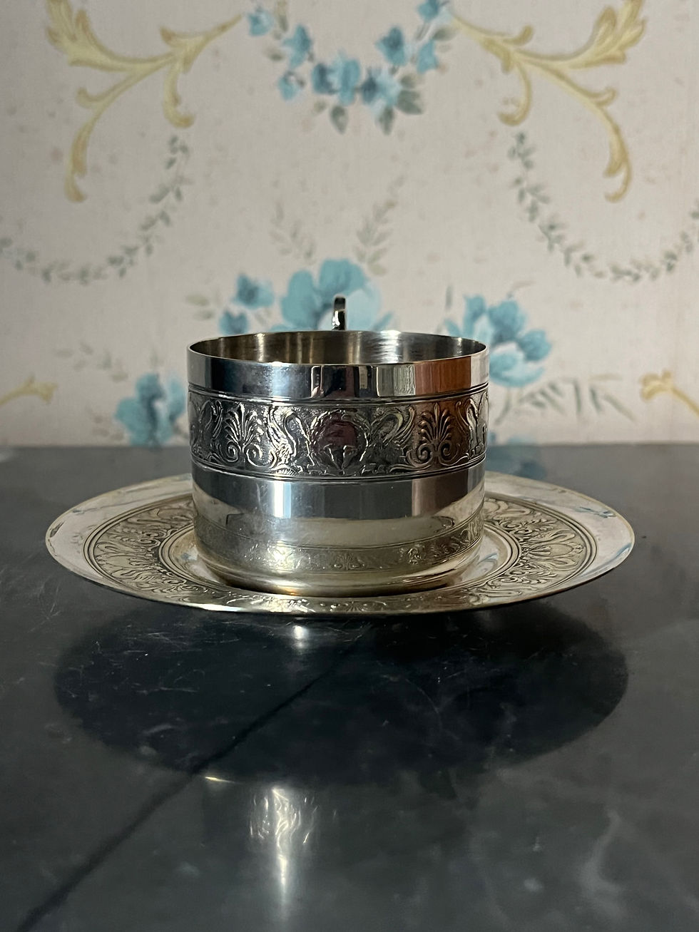 Miniature : Tasse à thé métal argenté XIXème empire
