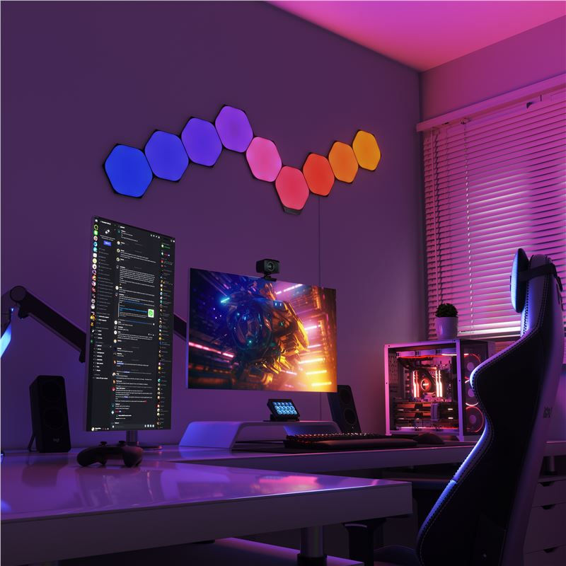 Indexkép: Nanoleaf Shapes Black Hexagons Starter Kit 9PK