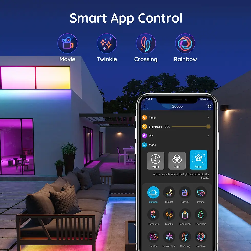 Miniatúra: Profesionálna LED páska Govee H6172 RGBIC, IP65, Synchronizácia s hudbou, Wi-Fi