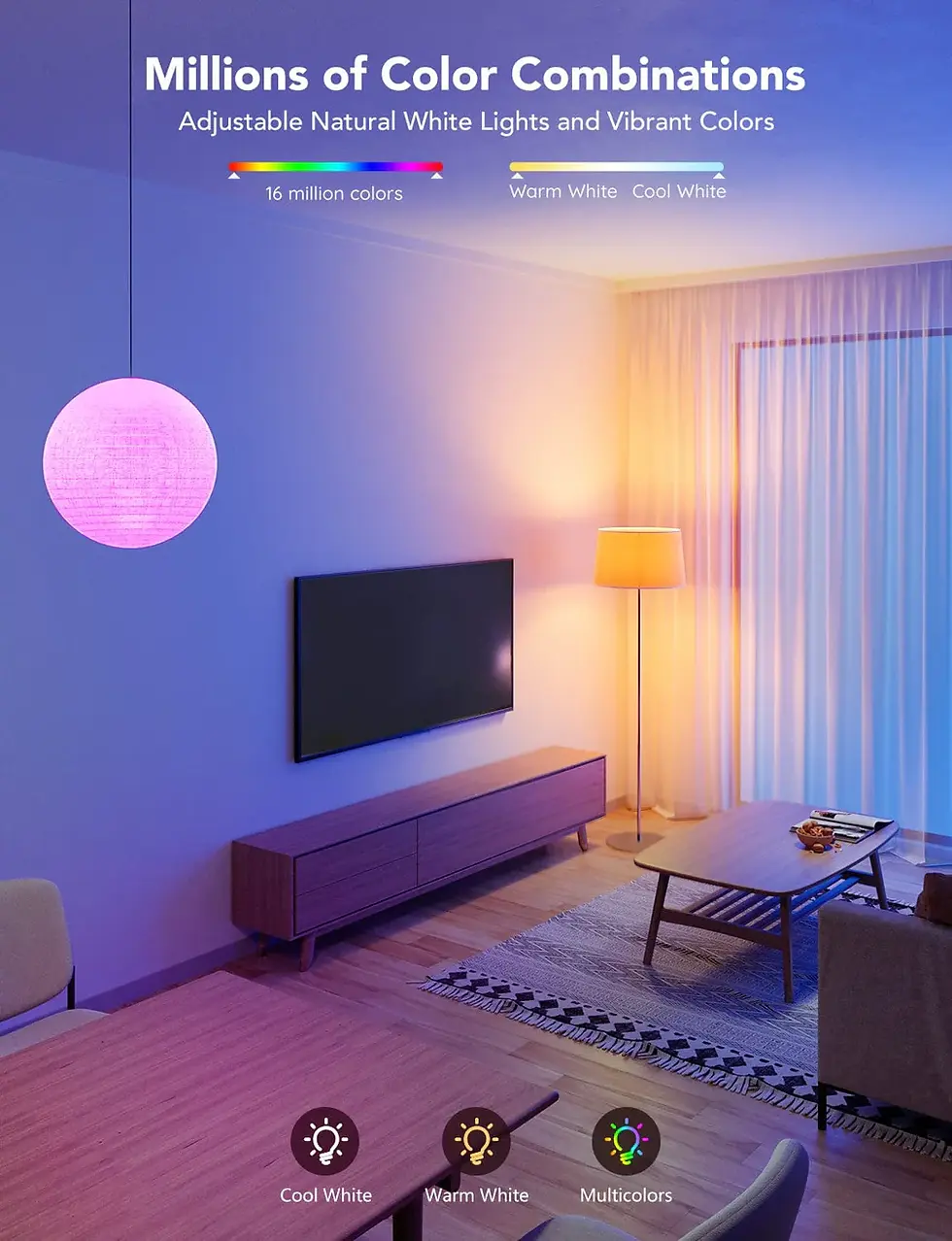 Miniatură: Bec inteligent Govee H6009, WiFi & Bluetooth Smart Light Bulb