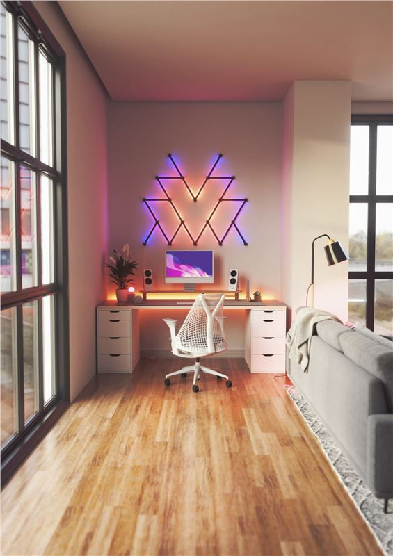 Indexkép: Nanoleaf Lines Skin, negru mat, set de 9 bucăți.