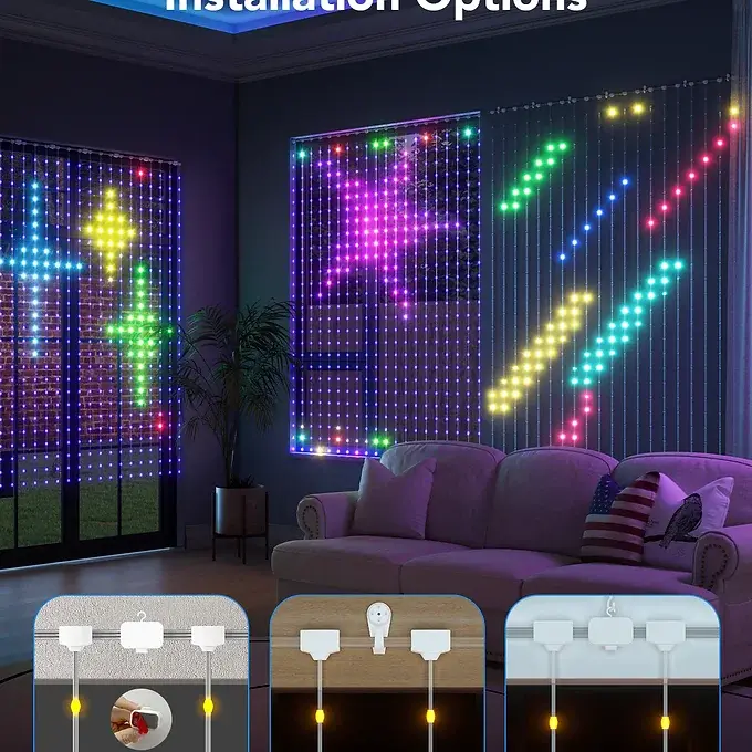 Miniatúra: Závěs s LED světly Smart Govee H70B1 Curtain Lights, RGBIC, 520 LED, IP65