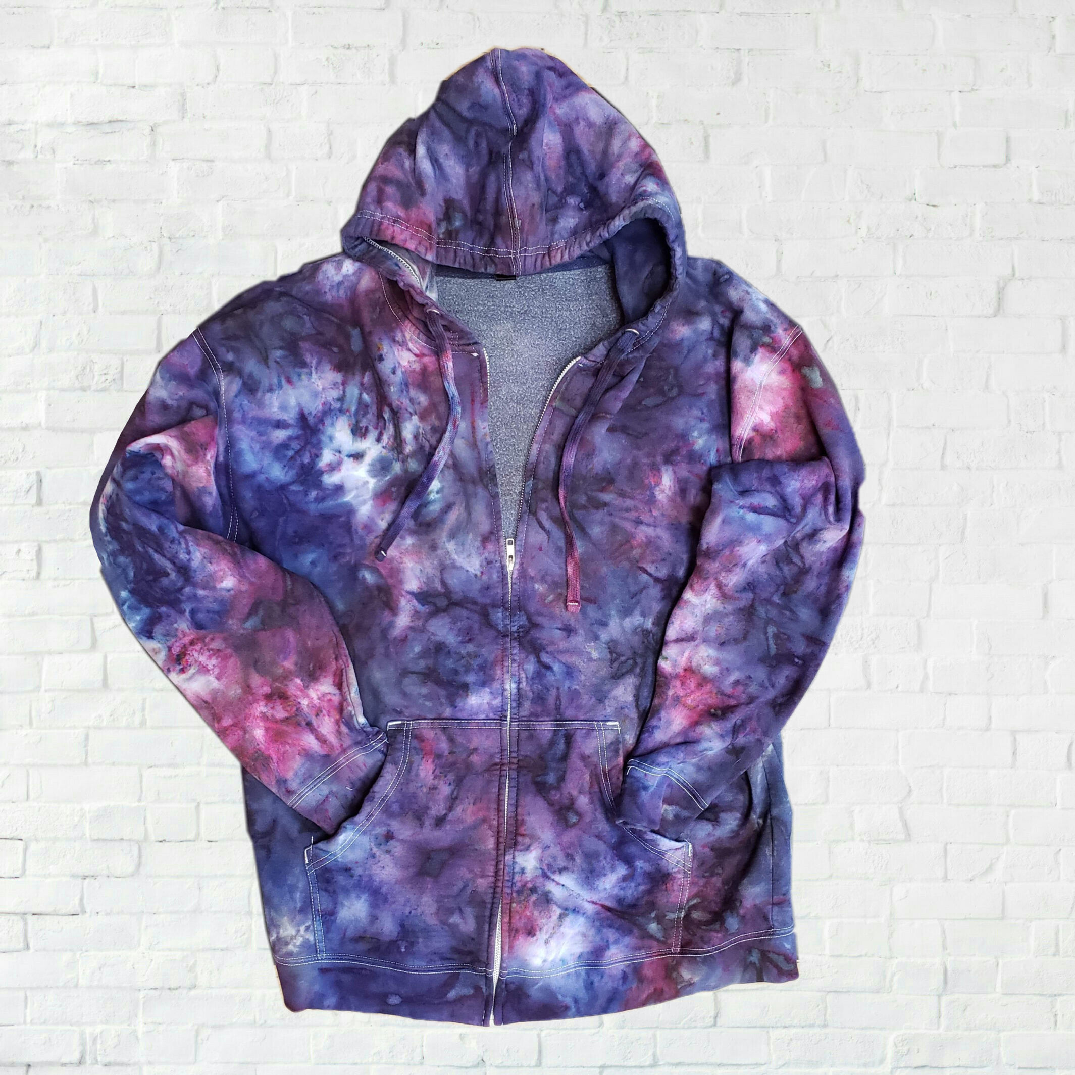 Grungy Galaxy Scrunch Zip Hoodie