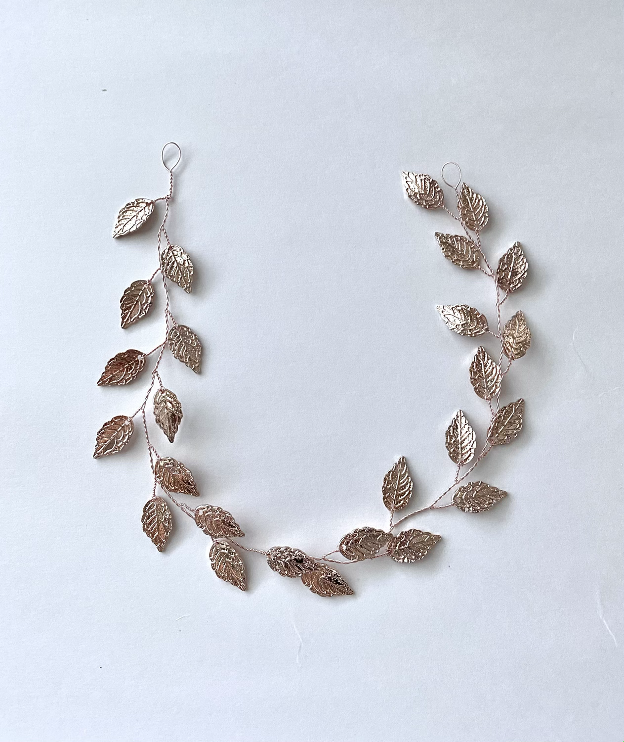 9. Rose Gold Tone Leaf Hair Vine
