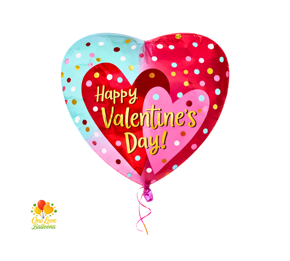 Pastel Confetti Happy Valentine’s Day Heart Foil Balloon