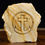 Thumbnail: Anchor Cross engraving on striped Jerusalem stone