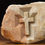 Thumbnail: Latin Cross engraved on warm-toned Jerusalem stone