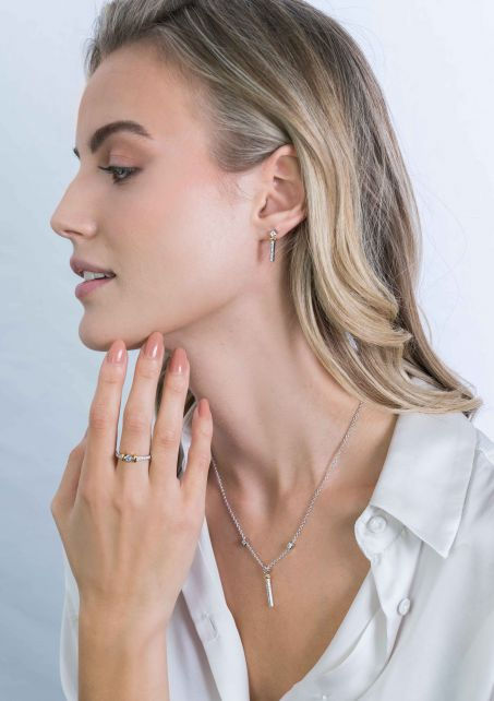 Thumbnail: ZIR2121 ZINZI zilveren ring geelgoud verguld met zirconia