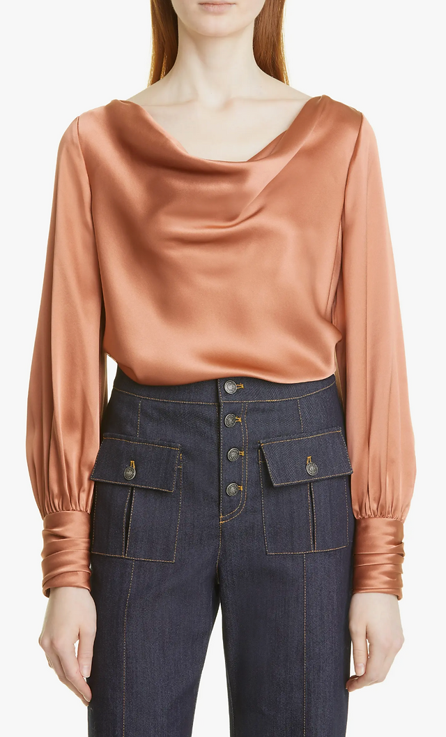 CINQ A SEPT SATIN BLOUSE