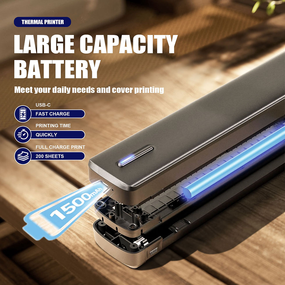Miniatura: Portable A4 thermal printer, tattoo template printer, 1500mAh rechargeable batte