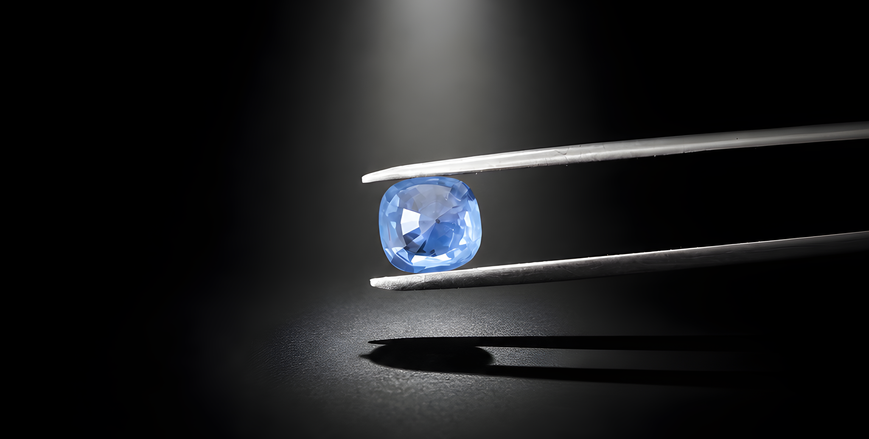 1.644 ct certified natural blue sapphire, GLA report 63608-1