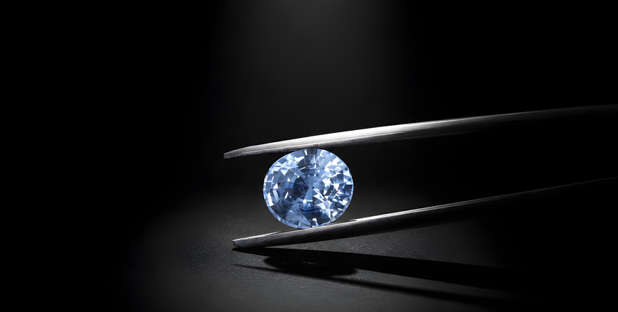 2.436 ct certified natural light blue sapphire, GLA report 63604-1